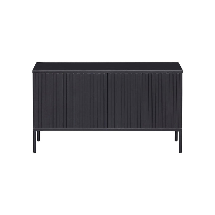 Meuble TV bois et métal noir Gravure