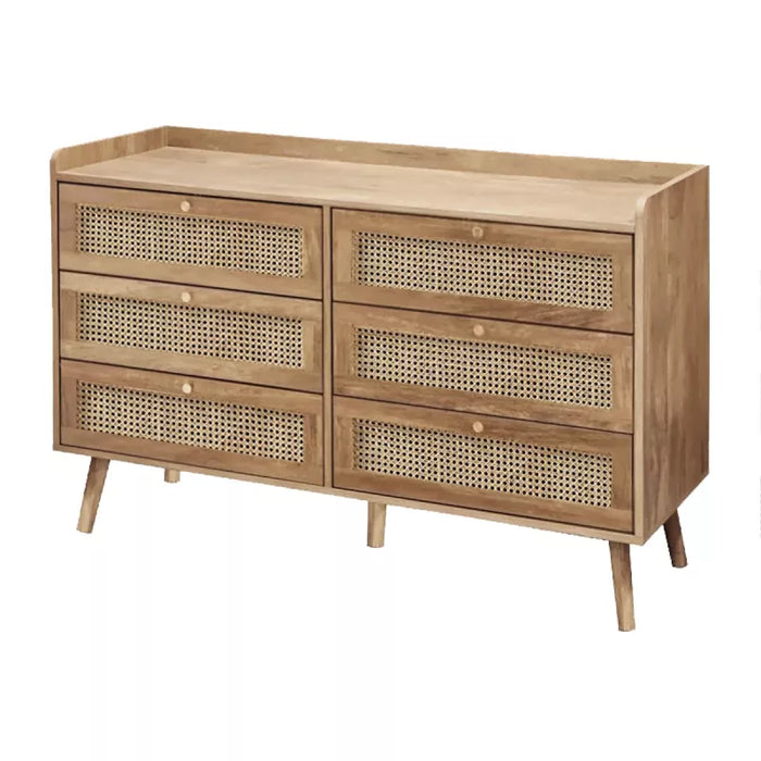 Commode 6 tiroirs rotin naturel Palma