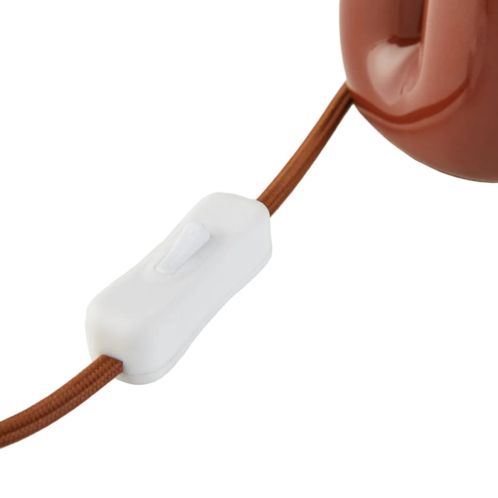 Lampe à poser Saugues Brun - bouton pressoir