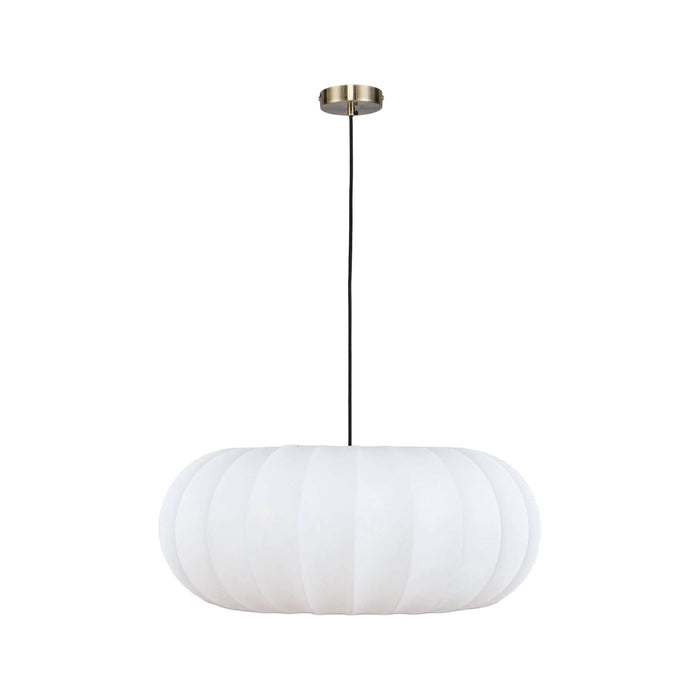 Suspension Akita blanc satiné et laiton brossé – vue détourée