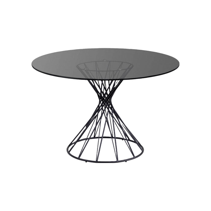 Table à manger verre et acier Juno