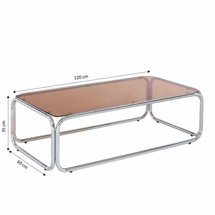 Table basse métal et verre trempé Magitte