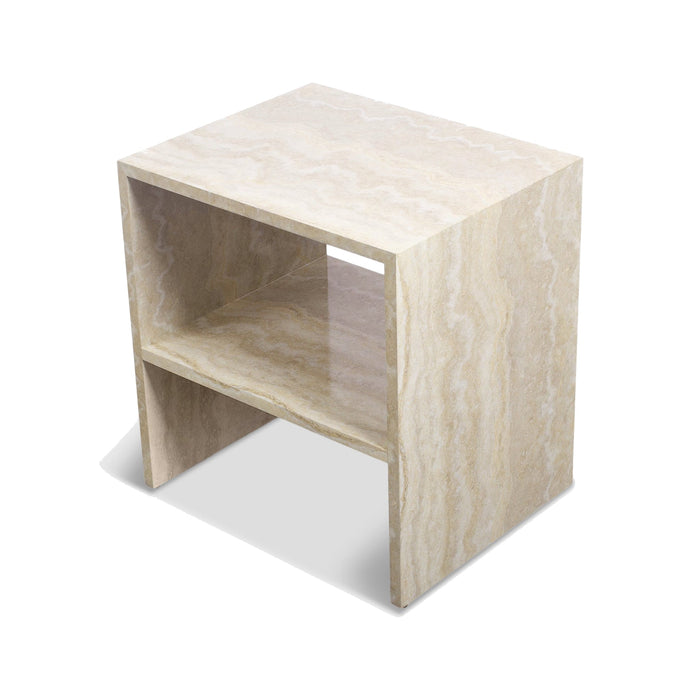 Lot de deux tables de chevet Napoli effet travertin – vue d'ensemble