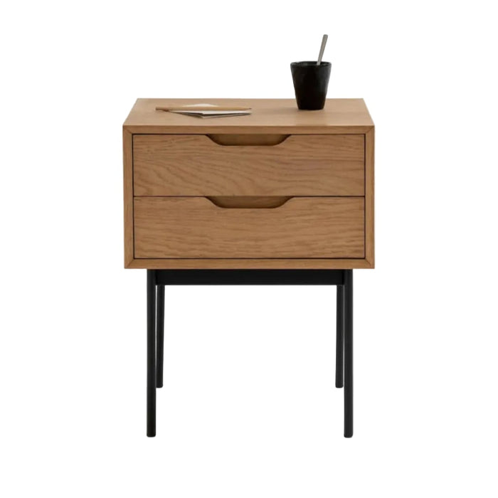 Table de chevet métal et bois Noyeto