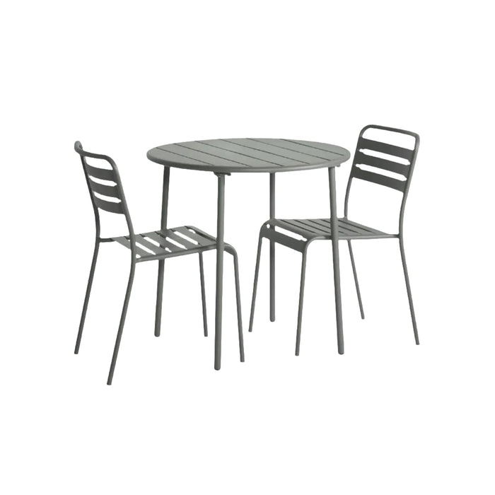 Table de jardin acier avec 2 chaises Honfleur