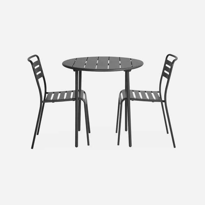 Table de jardin acier avec 2 chaises Honfleur
