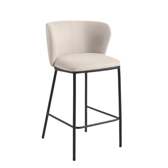 Tabouret tissu chenille et métal Avena