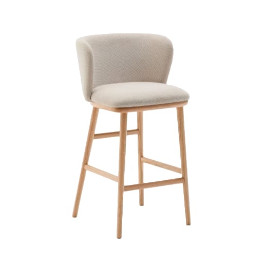 Tabouret tissu chenille et bois Ciselia