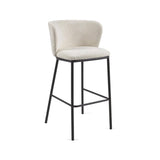 Tabouret tissu bouclette et métal Avena