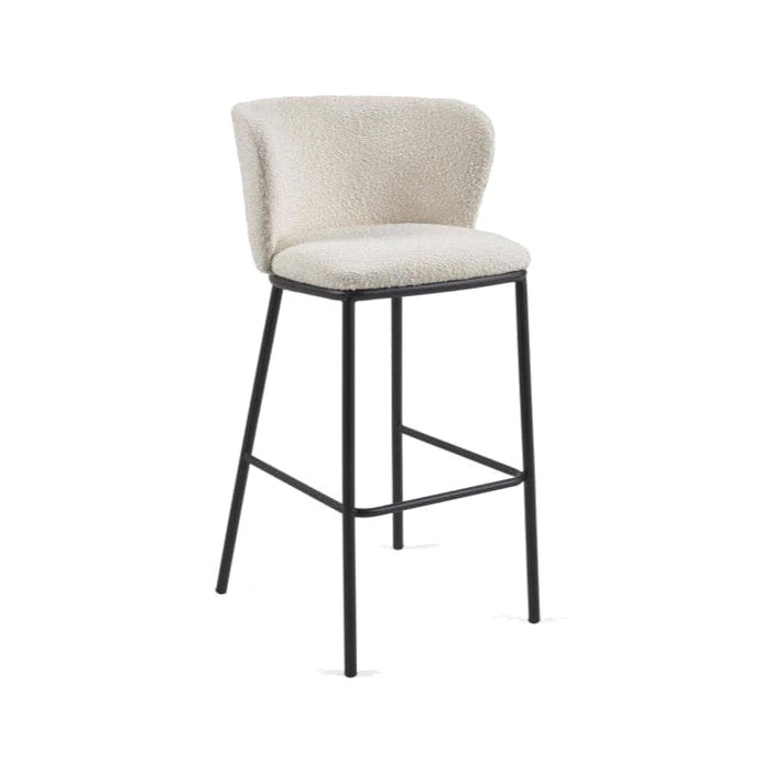Tabouret tissu bouclette et métal Avena