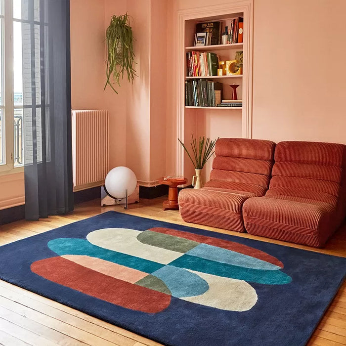 Tapis laine Pluriel Bleu Nuit - Edito