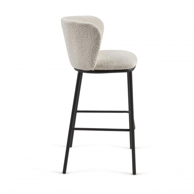 Tabouret tissu bouclette et métal Avena