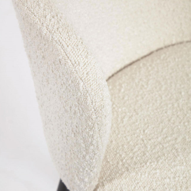 Tabouret tissu bouclette et métal Avena