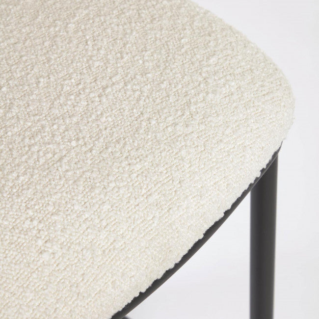 Tabouret tissu bouclette et métal Avena