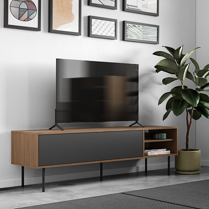 Meuble TV noyer et bois Ampere