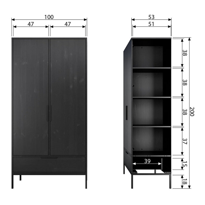 Armoire bois de pin Adam
