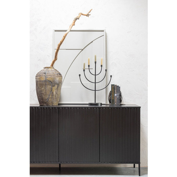 Buffet bois et métal noir Gravure