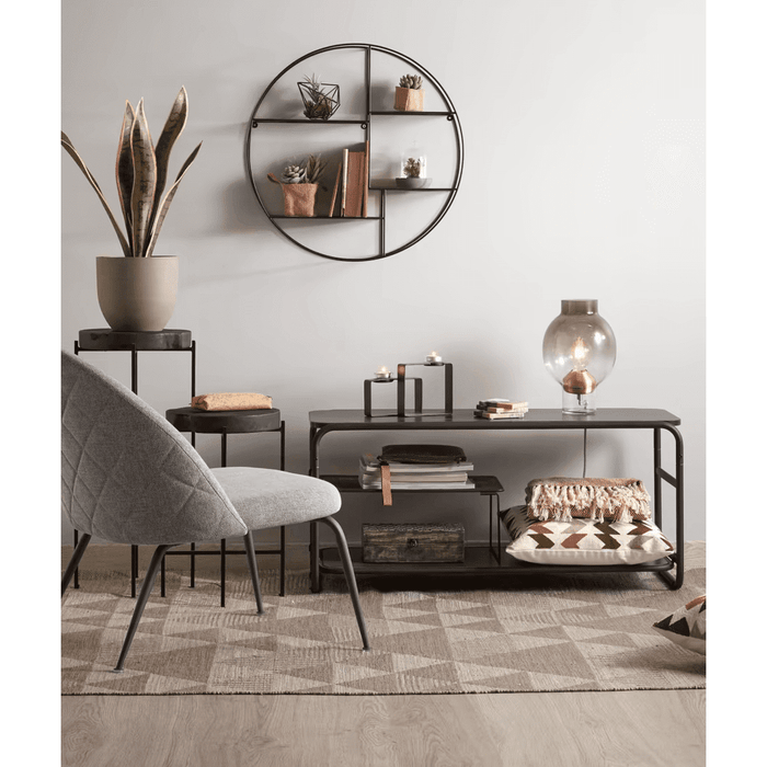 Fauteuil tissu chenille et acier Blava