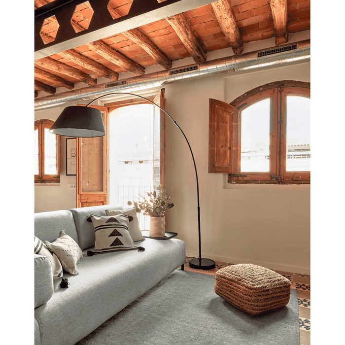 Lampadaire marbre métal et coton Poblet