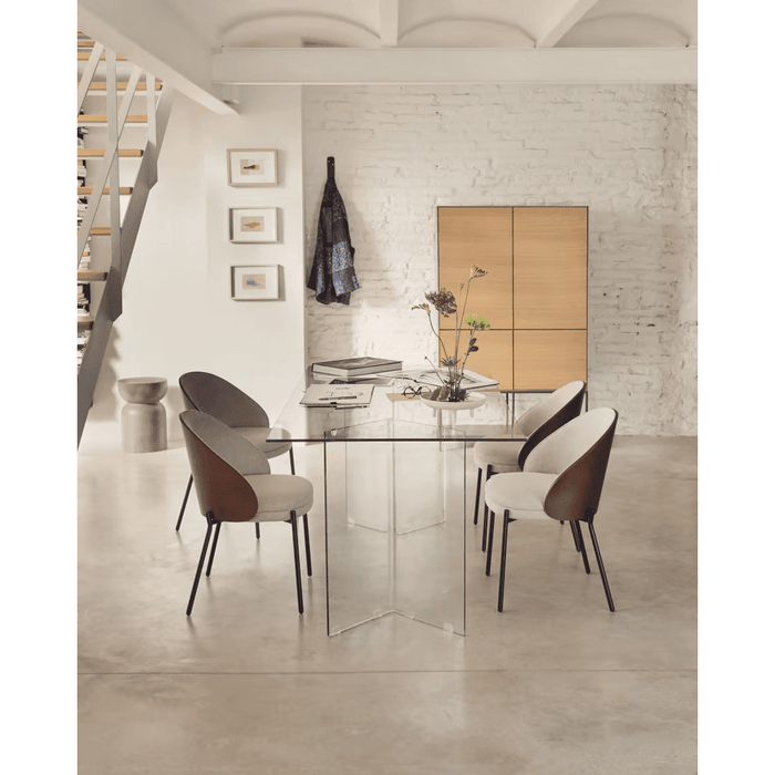 Chaise frêne tissu et métal Brava