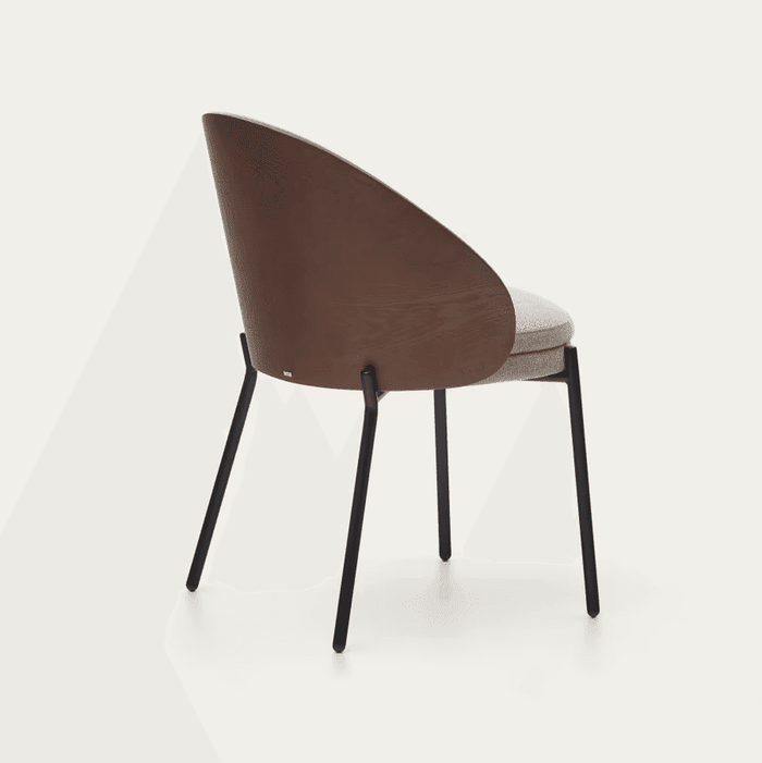 Chaise frêne tissu et métal Brava