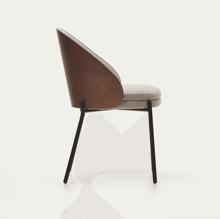 Chaise frêne tissu et métal Brava