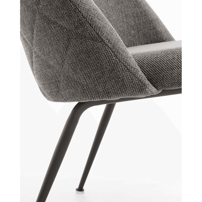 Fauteuil tissu chenille et acier Blava