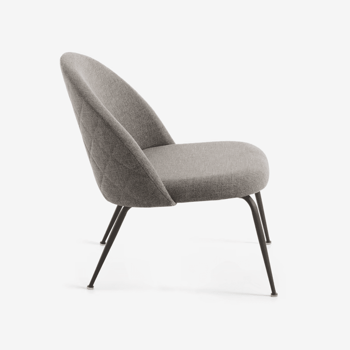 Fauteuil tissu chenille et acier Blava