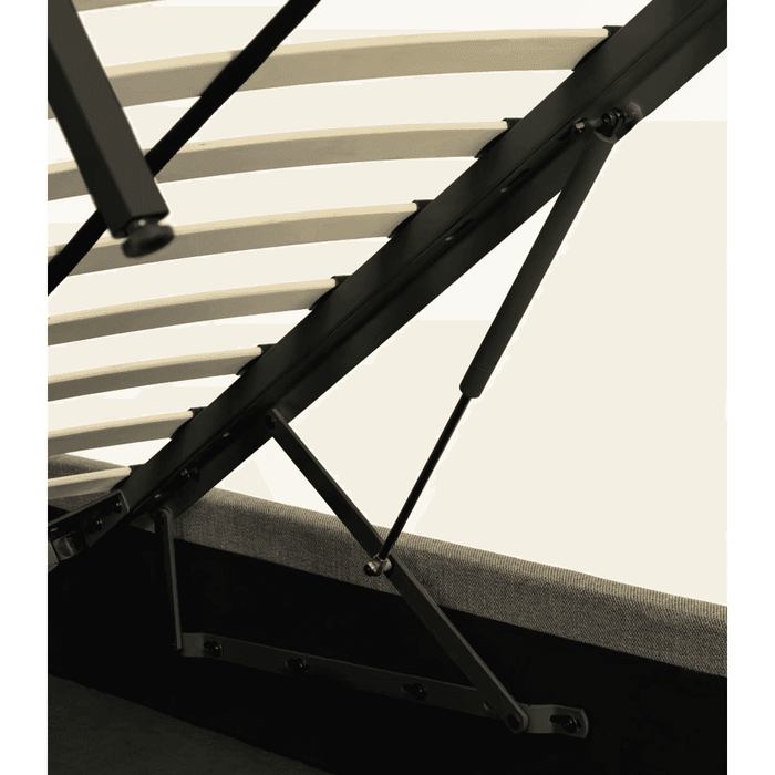 Lit coffre tissu et bois Beja