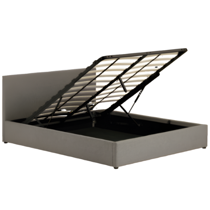 Lit coffre tissu et bois Beja