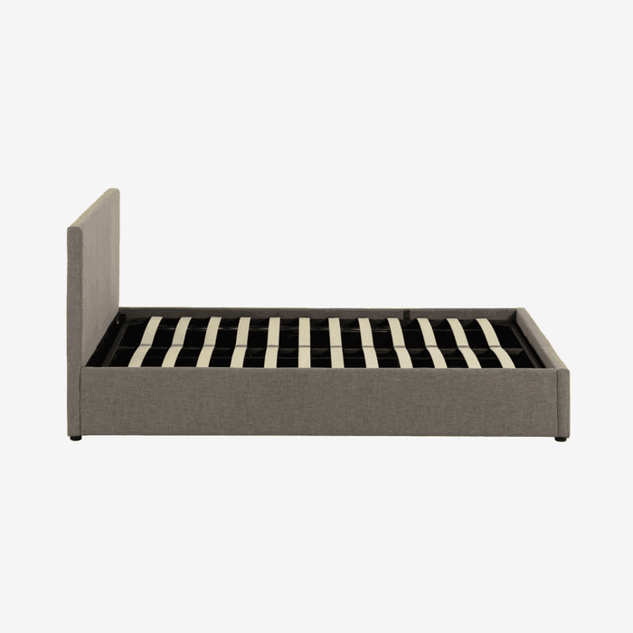 Lit coffre tissu et bois Beja