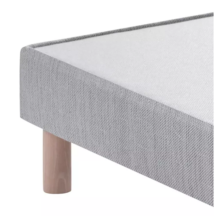 Sommier tapissier simple pin massif hêtre et tissu