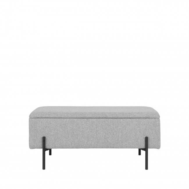 Banc bout de lit tissu et métal Watford