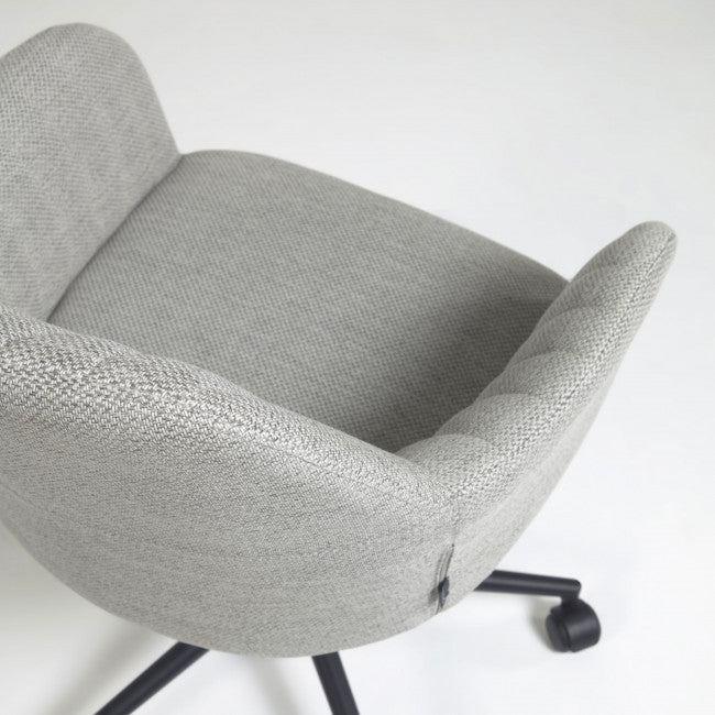 Chaise de bureau tissu et métal Madina