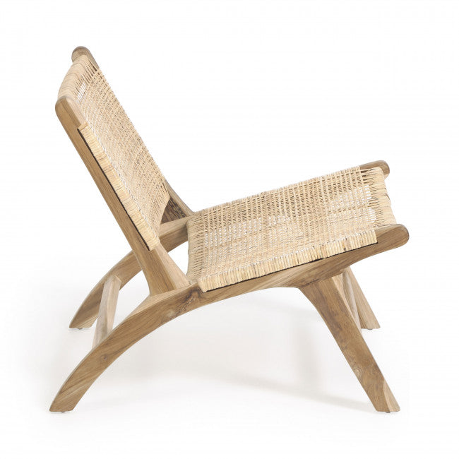 Fauteuil teck et rotin Rubi