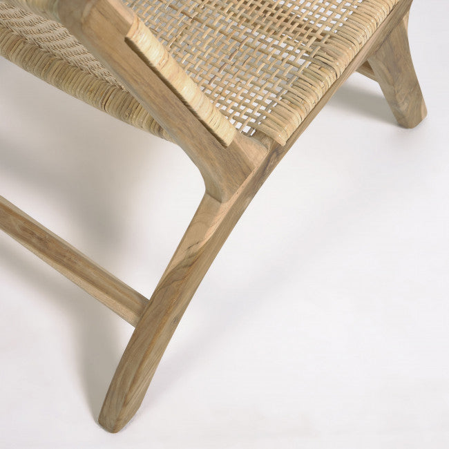 Fauteuil teck et rotin Rubi