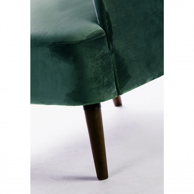Fauteuil velours pieds bois Brooks