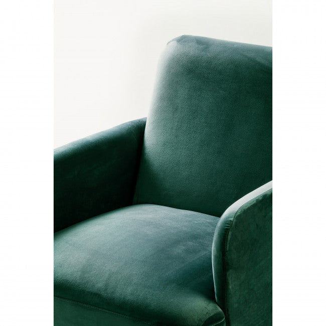 Fauteuil velours pieds bois Brooks