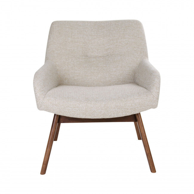 Fauteuil tissu pieds bois naturel London