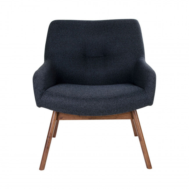Fauteuil tissu pieds bois naturel London