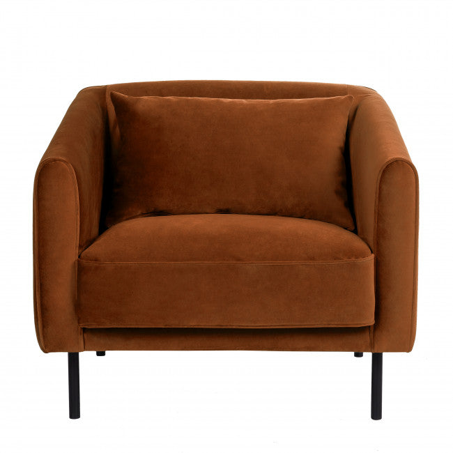 Fauteuil velours pieds métal Winsen