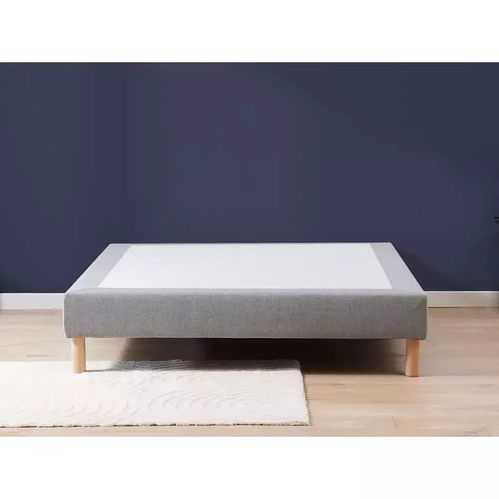 Sommier tapissier simple pin massif hêtre et tissu