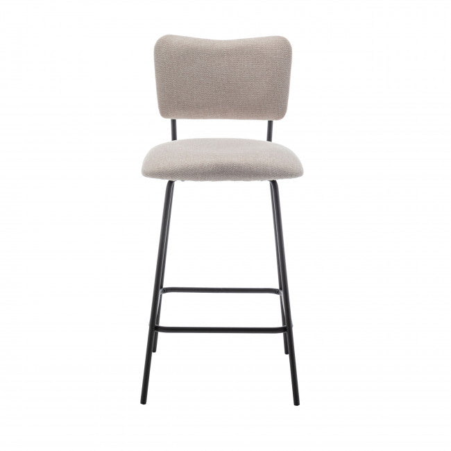 Tabouret tissu et métal Vander beige