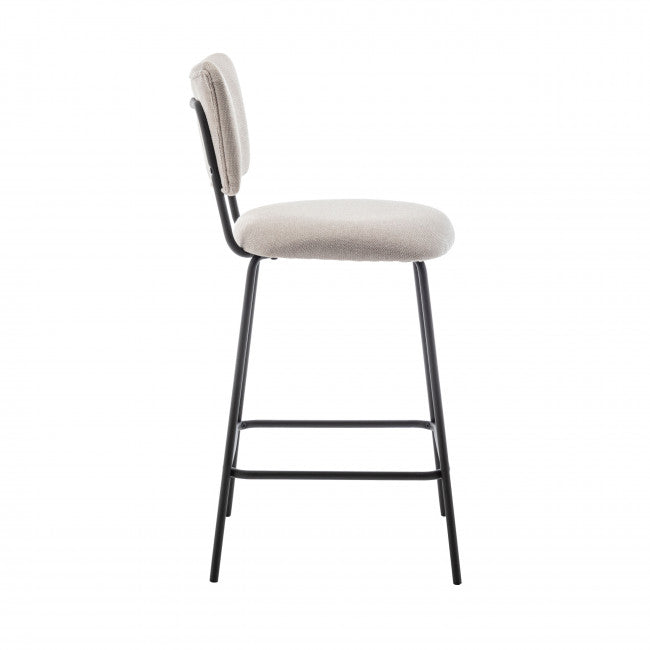 Tabouret tissu et métal Vander beige