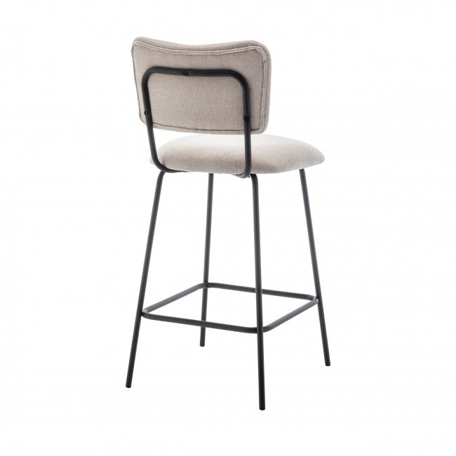 Tabouret tissu et métal Vander beige