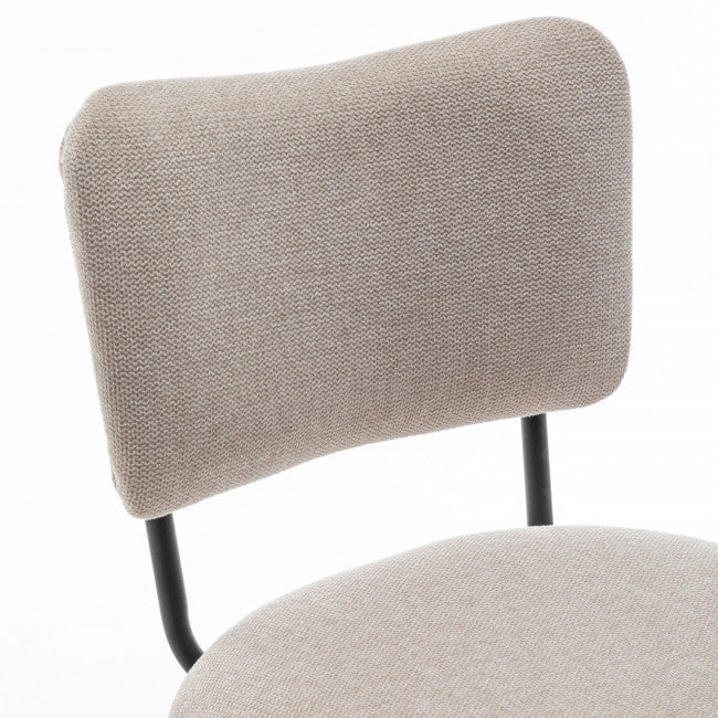 Tabouret tissu et métal Vander beige