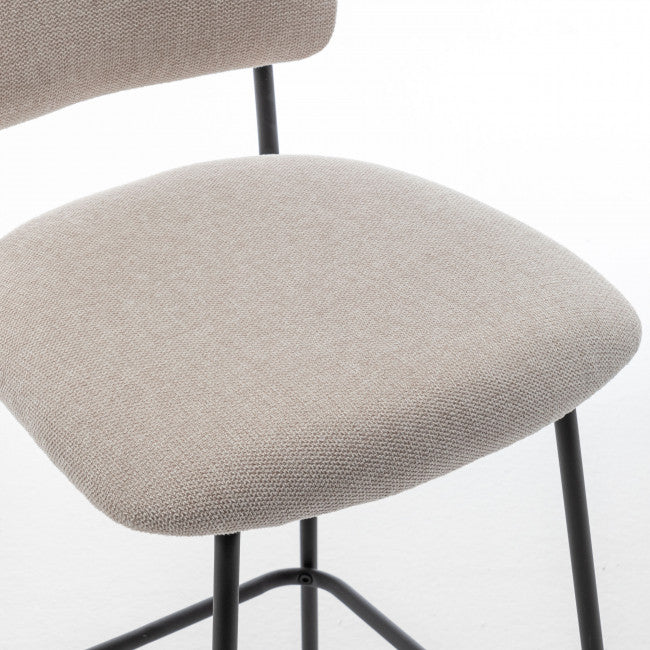 Tabouret tissu et métal Vander beige