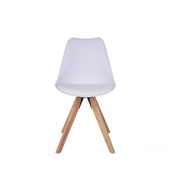 Chaise plastique simili et bois Bergen