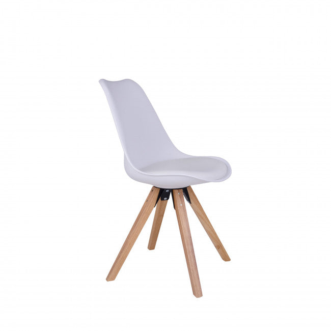 Chaise plastique simili et bois Bergen