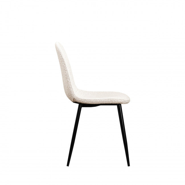 Chaise tissu bouclette et métal Vitikko